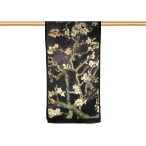 Black Almond Blossom Çift Taraflı İpek Şal